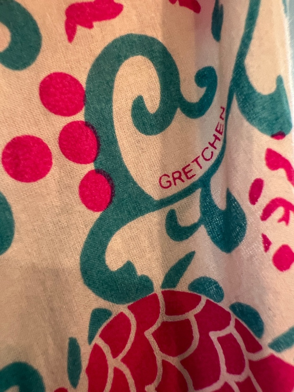 Gretchen Scott Designs Pink & Turquoise Dragon Print Mini Dress - Picture 9 of 16